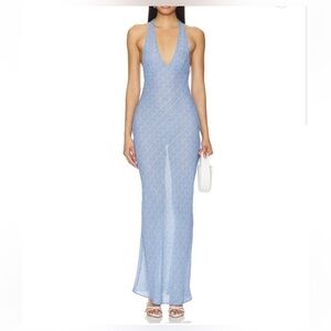 Lioness Blue Halter Maxi Dress